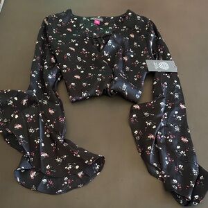 Vince Camuto Black Floral Blouse